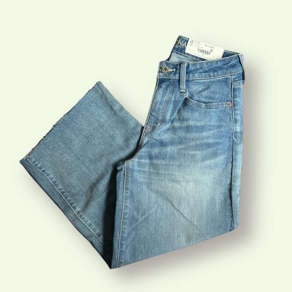 NWT ARIZONA High Rise Wide Leg Crop Denim Jeans Size 5 - Picture 1 of 5